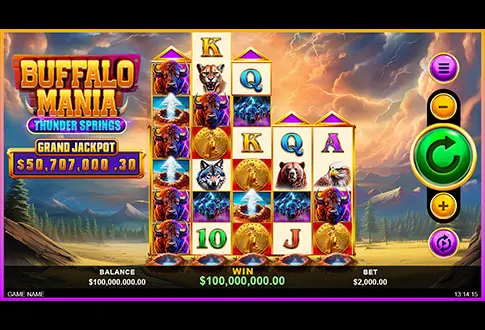 Buffalo Mania Thunder Springs gameboard