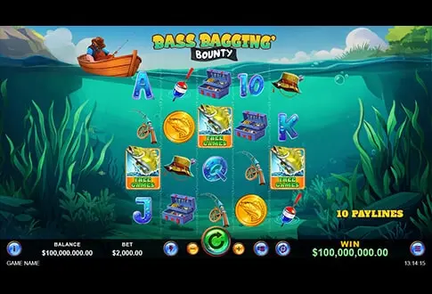 Bass Baggin Bounty slot gameboard