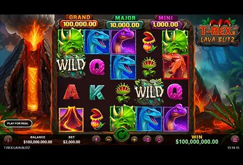 T Rex Lava Blitz game board