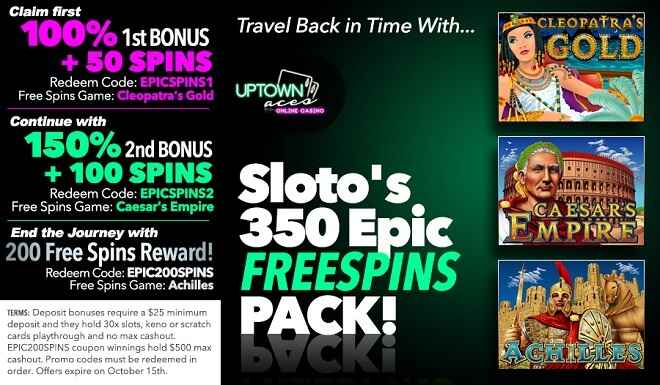 Uptown Aces’ Epic Free Spins Pack