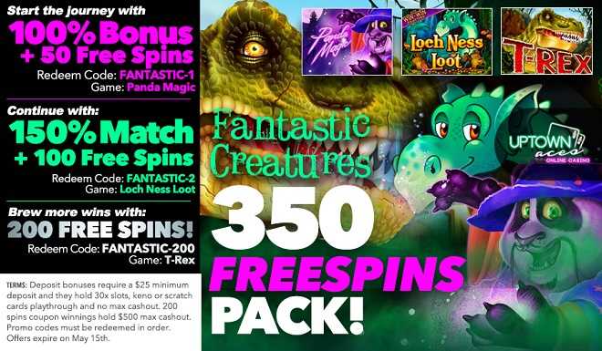 Uptown Aces 350 Free Spins