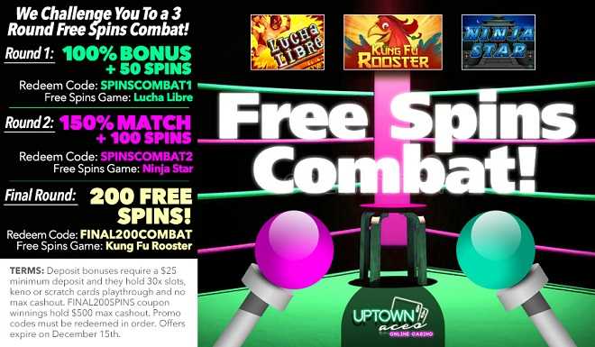 Uptown Aces’ 350 Uptown Free Spins Pack!