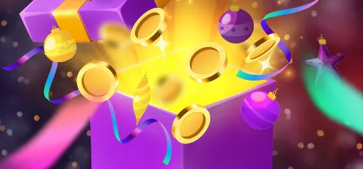 Present with coins coming out